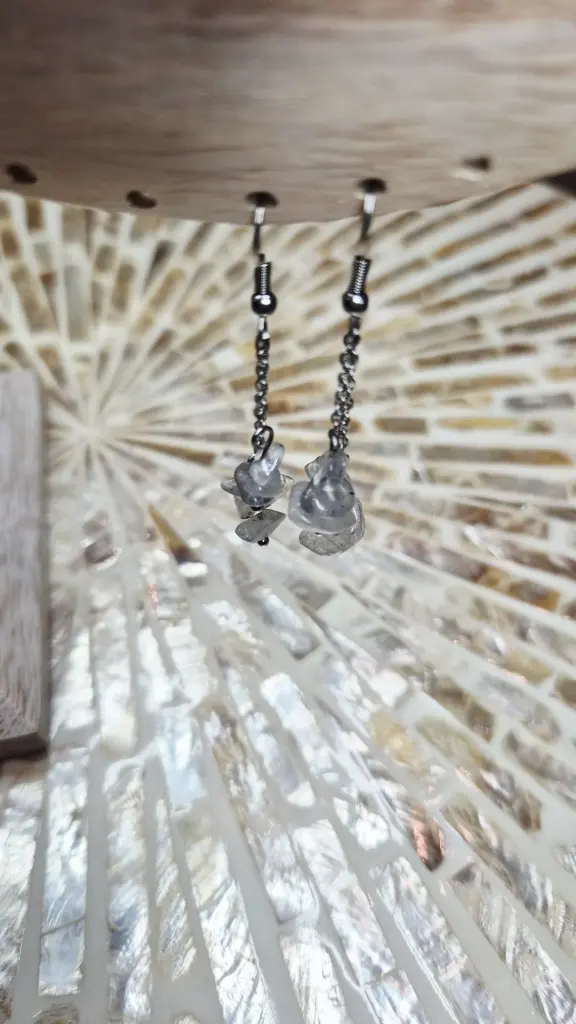 BOUCLE D'OREILLE BAROQUE LABRADORITE AA MODELE 3