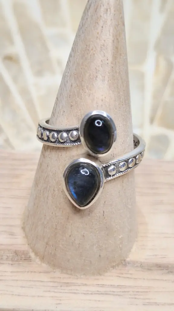BAGUE ARGENT 925 LABRADORITE AA MODELE 04