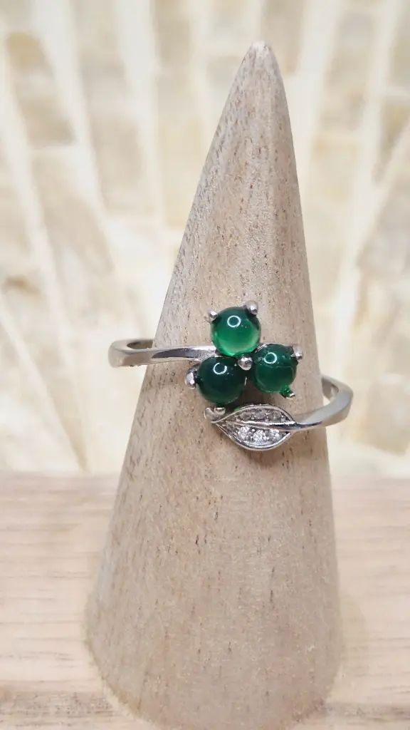 BAGUE ARGENT 925 CHRYSOPRASE AA+ MODELE 7