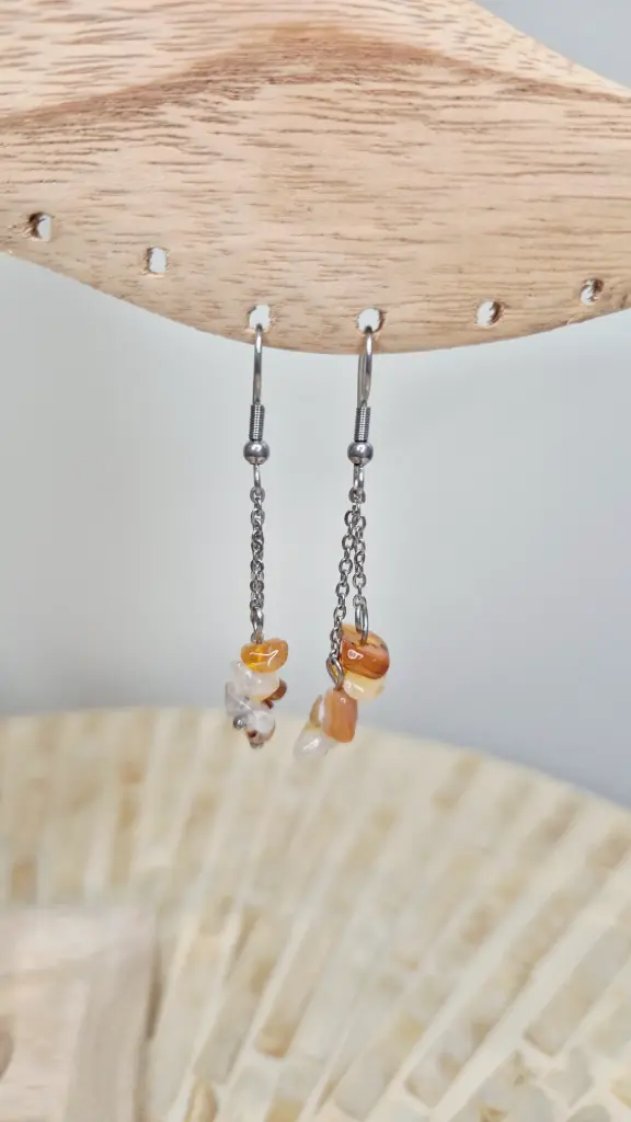 BOUCLE D'OREILLE BAROQUE CORNALINE A MODELE 3