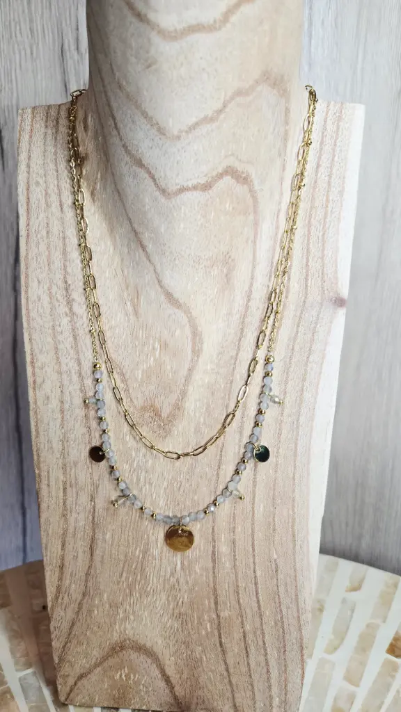 COLLIER IRIS DORÉ LABRADORITE A
