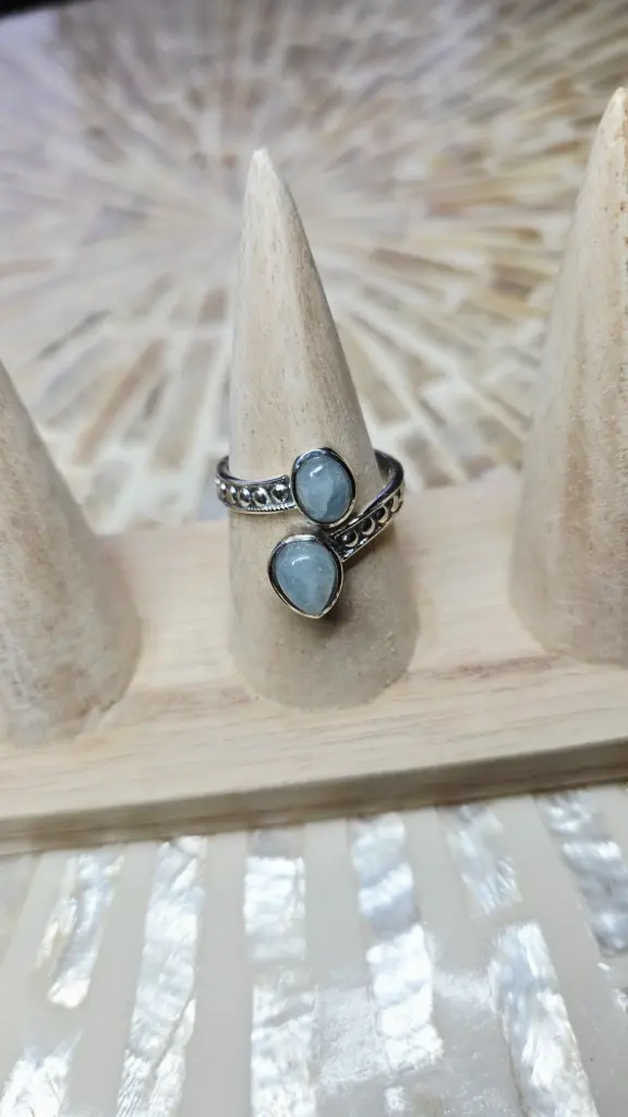 [MODÈLE 04] BAGUE ARGENT 925 AIGUE MARINE NAMIBIE AA 