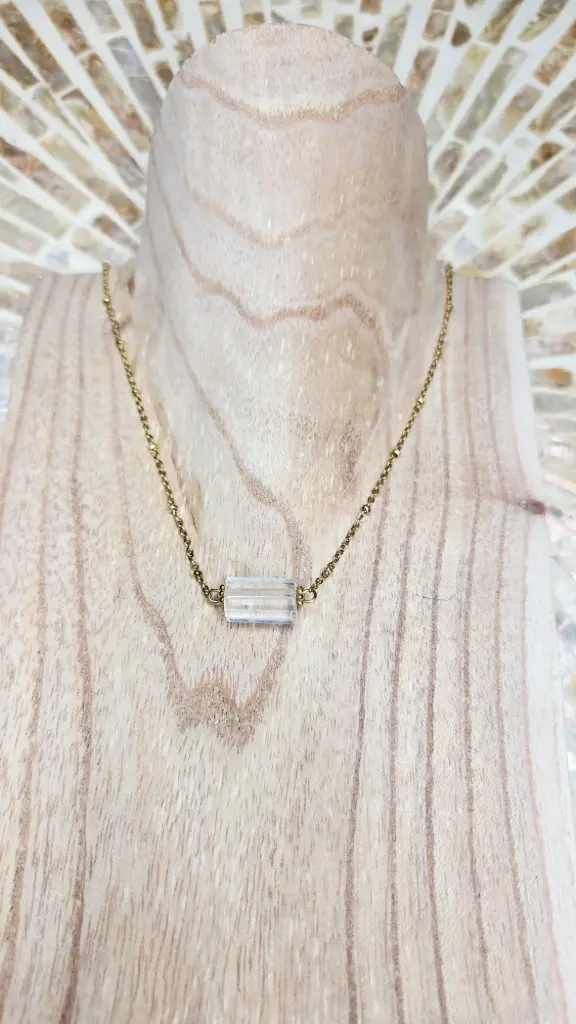 COLLIER CLÉA DORÉ CRISTAL DE ROCHE A