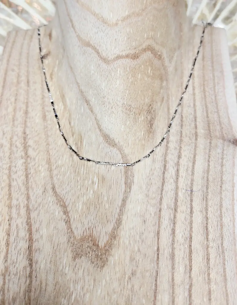 CHAINE ARGENT 925 45CM MAILLE ÉPI GRAVÉE 1 MM MODÈLE 03