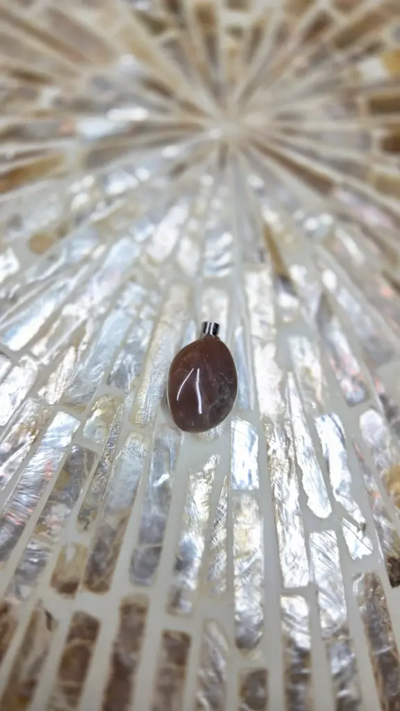 PENDENTIF PIERRE DE LUNE ROSE AA 15 A 30MM