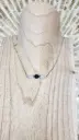 COLLIER TERELIA ARGENTE CRISTAL DE ROCHE TOURMALINE ONYX CRISTAL DE ROCHE A
