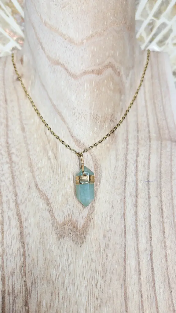 COLLIER BOHO DORE AVENTURINE A