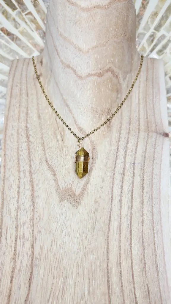 COLLIER BOHO DORE OEIL DE TIGRE A