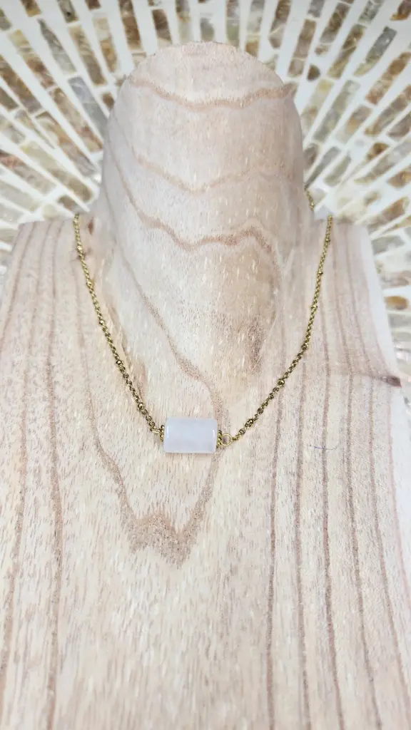 COLLIER CLEA DORE QUARTZ ROSE A