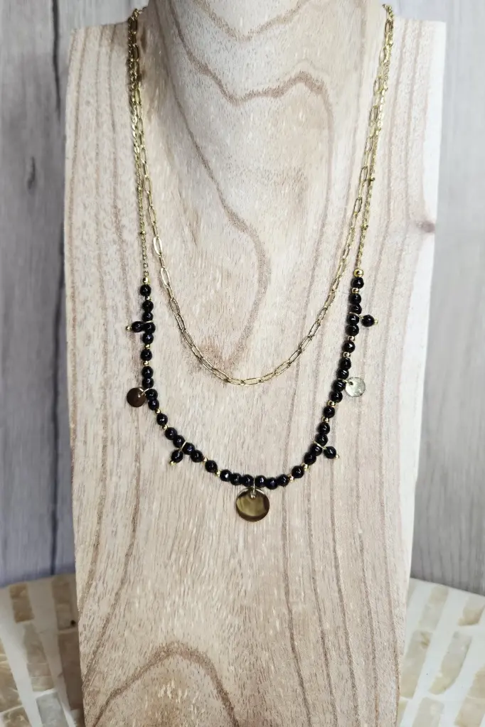 COLLIER IRIS DORE ONYX A