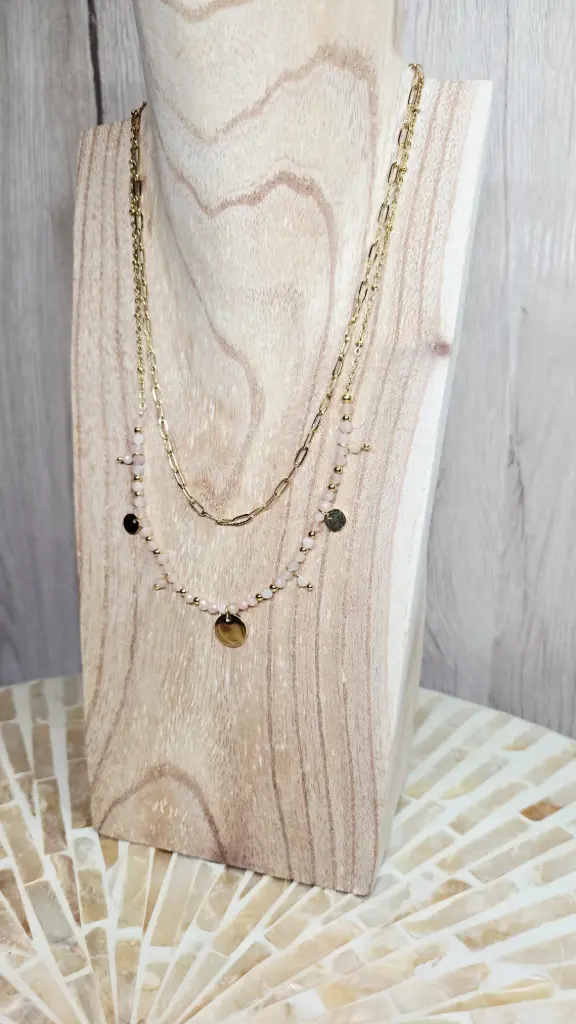 COLLIER IRIS DORE PIERRE DE LUNE A