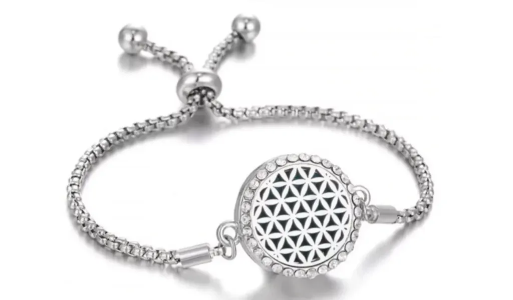 Bracelet diffuseur d'huile essentielle - Motif Fleur de vie