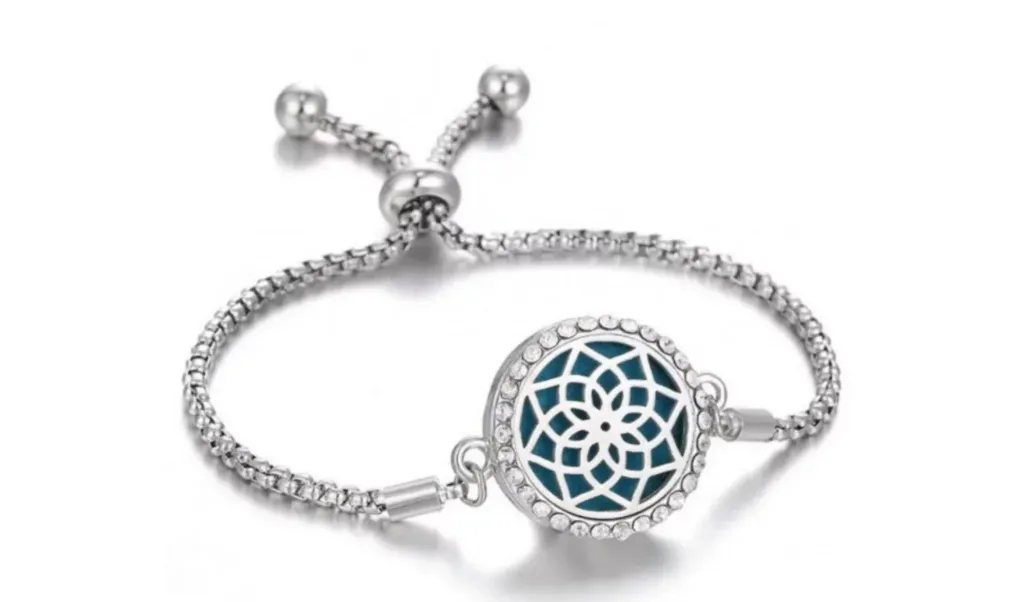Bracelet diffuseur d'huile essentielle - Motif Fleur de Lotus ouverte