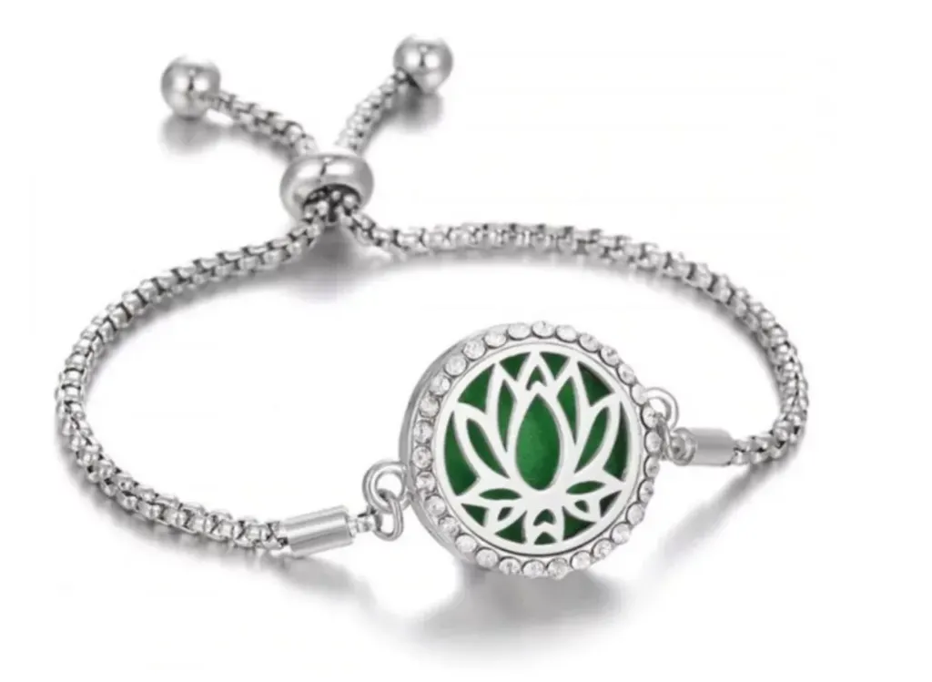 Bracelet diffuseur d'huile essentielle - Motif Fleur de Lotus